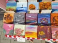 Малки рисувани картини с природа и море със статив , снимка 12