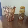 Стъклена ваза цветна, снимка 1