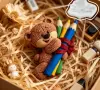 Мече с моливи училище силиконов молд форма фондан гипс шоколад декор, снимка 1