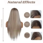 Лейс фронт перука 80 см русо-кафяв микс - синтетична 13х4 Lace Front, снимка 10