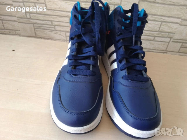 Кецове adidas hoops mid 3.0 k GW0400, 38, Син , снимка 4 - Детски маратонки - 54995860