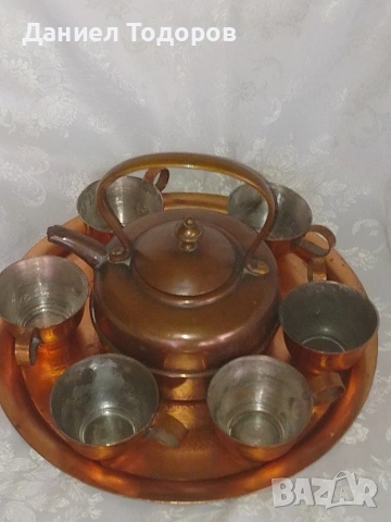 Стар Меден Сервиз за - Чай, Кафе , Ракия - 8 части, снимка 3 - Сервизи - 54081566