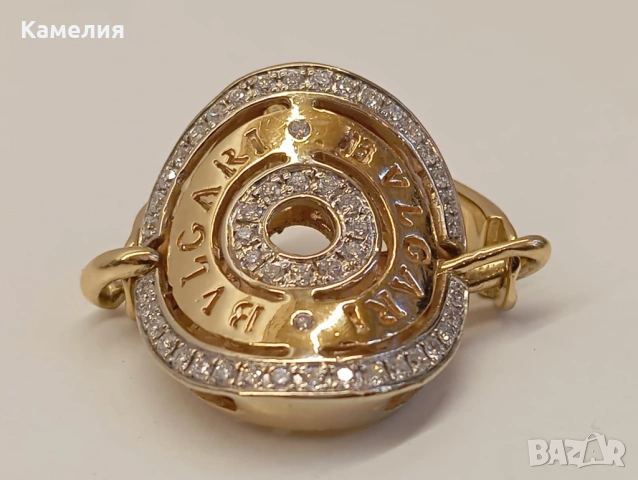 Златен пръстен с брилианти , снимка 4 - Пръстени - 54913267