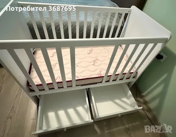 Продавам бебешко легло-люлка Rini Play Arbor + матрак Pierre Cardin Magniflex Bambino 60x120 см, снимка 3 - Бебешки легла и матраци - 55456308