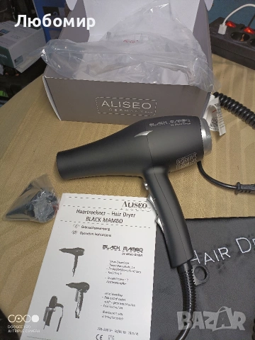Сешоар Aliseo Black Mambo - Професионален йонен сешоар - 1875 W - 3 температурни , снимка 3 - Сешоари - 54407955