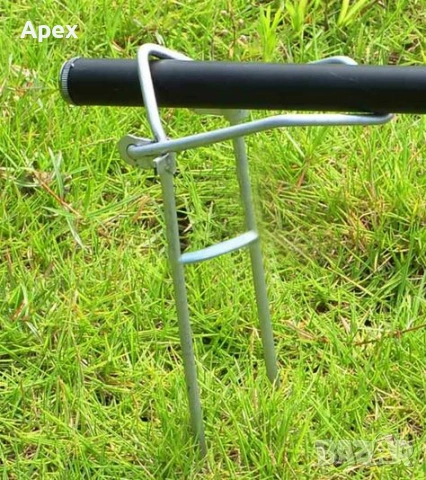 Стабилна Сгъваема Стойка с 2 Шипа 30см. Здрава Стойка за Дънна Въдица и Телескоп. Компактни Стоики