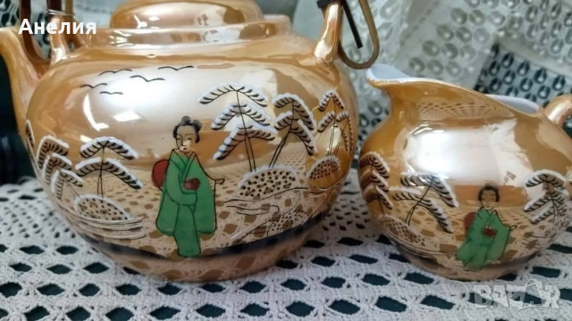Комплект фин много тънък порцелан ( яйчен), снимка 6 - Чаши - 54685150