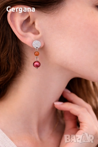 Бижута със слънчев камък – Handmade Jewelry by Mimi, снимка 3 - Колиета, медальони, синджири - 54619372