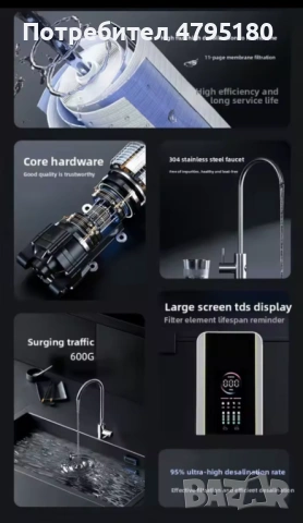 Smart система за чиста вода с LED дисплей и TDS мониторинг, снимка 5 - Други - 54175967