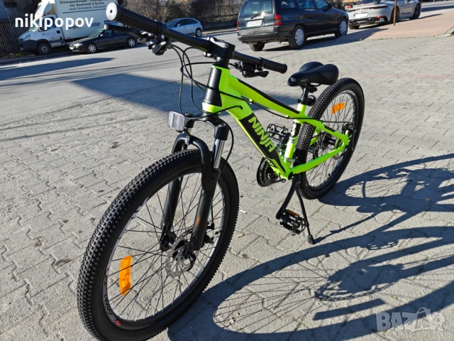 BG Алуминиев велосипед 24" NINJA жълт, снимка 8 - Велосипеди - 54334817