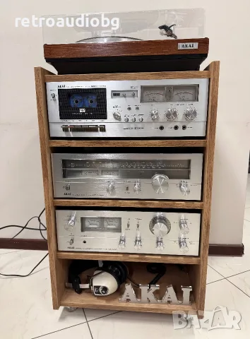 🔊Топ ретро аудио сет AKAI Усилвател AM-2450, Тунер AT-2450L, Дек GXC-209D, Грамофон AP-100C + шкаф, снимка 5 - Декове - 55390530