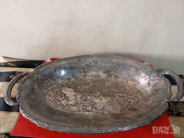 посребрена купа,фруктиера арт деко