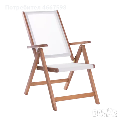 Сгъваем дървен грГрадински стол SVEN | Регулируема облегалка 5 позиции | Meranti, снимка 2 - Столове - 55324485
