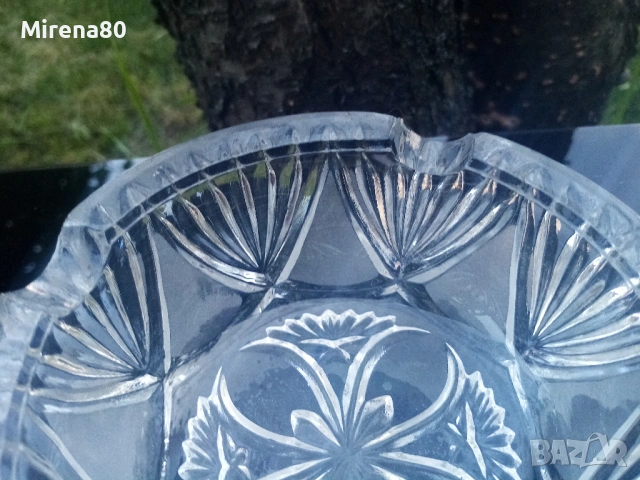 Български кристален пепелник, снимка 3 - Антикварни и старинни предмети - 54663748