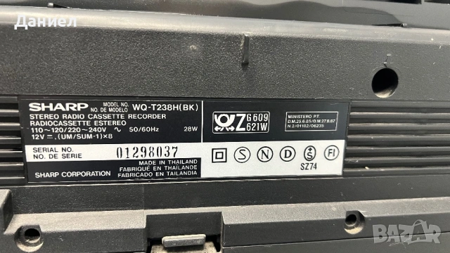 Радио касетофон Sharp WQ-T238H(BK), снимка 6 - Радиокасетофони, транзистори - 54576180