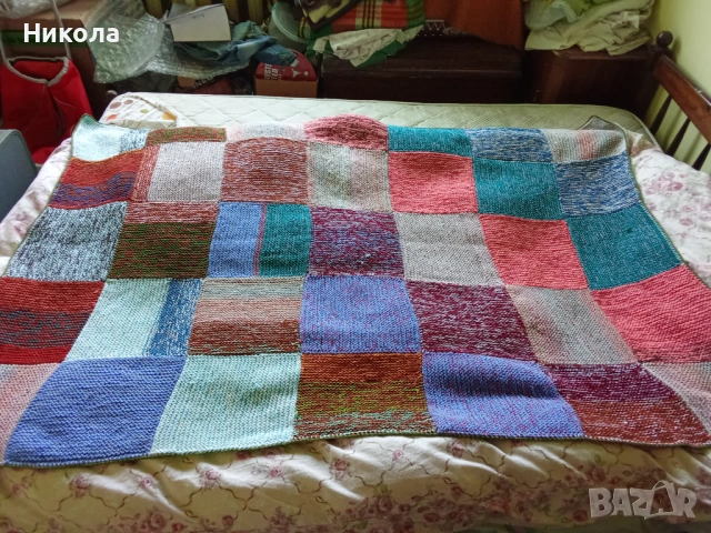 Нови хендмейд вълнени одеала Пачуърк, снимка 2 - Олекотени завивки и одеяла - 54329905