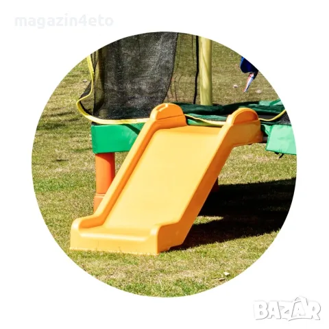 Голям батут Playground 200 см с пързалка зелена, снимка 2 - Надуваеми играчки - 55704081