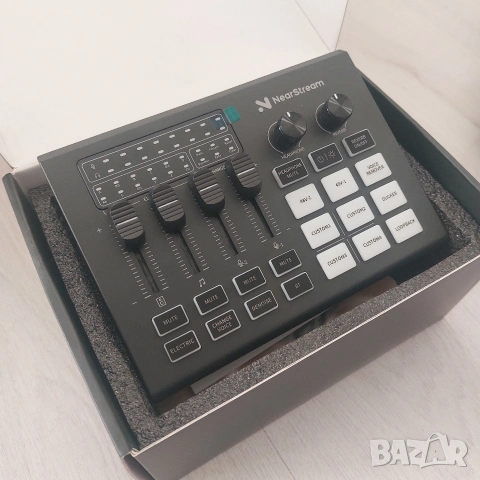 NearStream AMIX20U – Професионален Аудио Интерфейс & Стрийминг Миксер (XLR, 48V, RGB)
