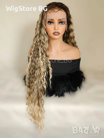 Руса перука afro curls lace front 86см 13х4, снимка 3 - Аксесоари за коса - 55161577