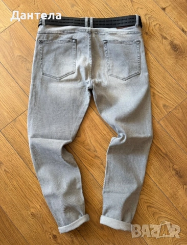 Мъжки дънки ZARA – Slim Fit сиви, размер 36, снимка 2 - Дънки - 54102908