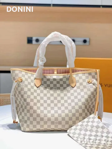Дамска чанта Louis Vuitton Neverfull, кожа