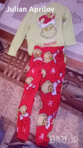 коледен комплект  пижама GRINCH плюс зимна шапка, снимка 3 - Детски пижами - 55483179
