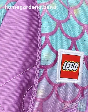 Adidas LEGO Mermaid детска раница многоцветна русалка водоотблъскваща 10л 24х33х13 см, снимка 4 - Раници - 54491165