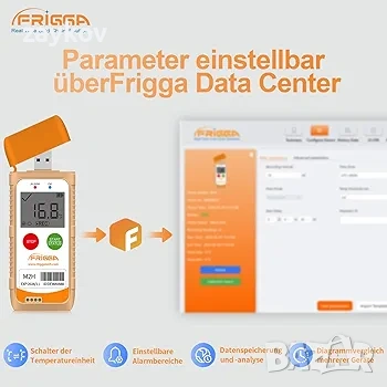 Frigga M2H 1 пакет, многократна употреба, регистратор на данни за температура и влажност, снимка 2 - Друга електроника - 54644309