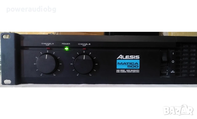 Висококачествен американски усилвател Alesis Matica 500 - 1бр., снимка 3 - Ресийвъри, усилватели, смесителни пултове - 54918701