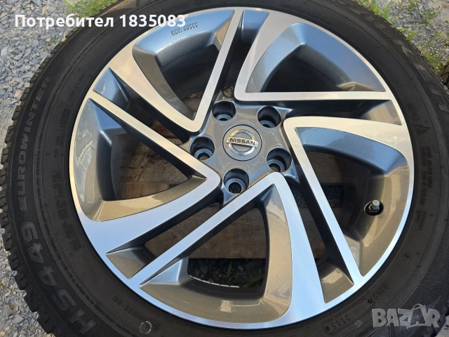 Лети джанти 17ки 5х114.3 Nissan + зимни гуми 215/60/17 Falken, снимка 4 - Гуми и джанти - 55081762