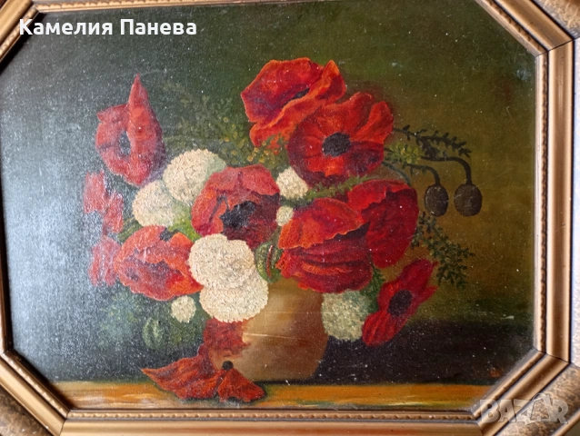 Стара картина-цветя, снимка 2 - Картини - 54790969