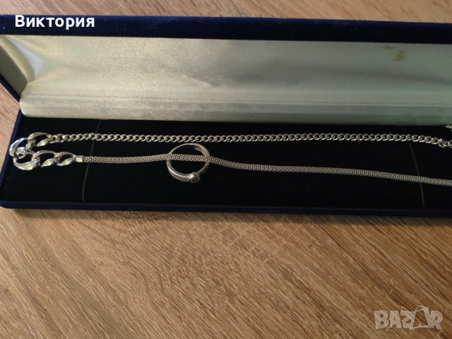 Сребърен сет 925, снимка 2 - Колиета, медальони, синджири - 54443624