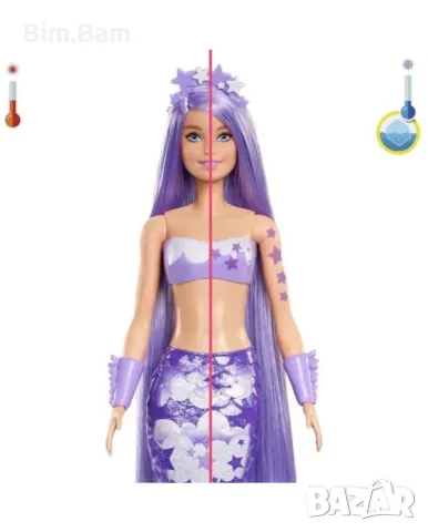 Куклa Barbie Color Reveal с магическа трансформация - цветна русалка, снимка 2 - Кукли - 55415452