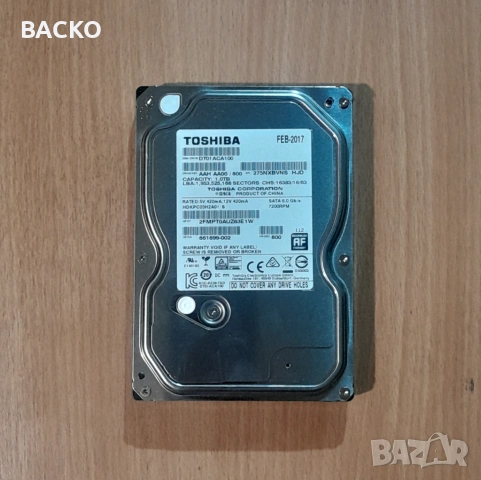 Хард диск 1ТВ 3,5"  TOSHIBA