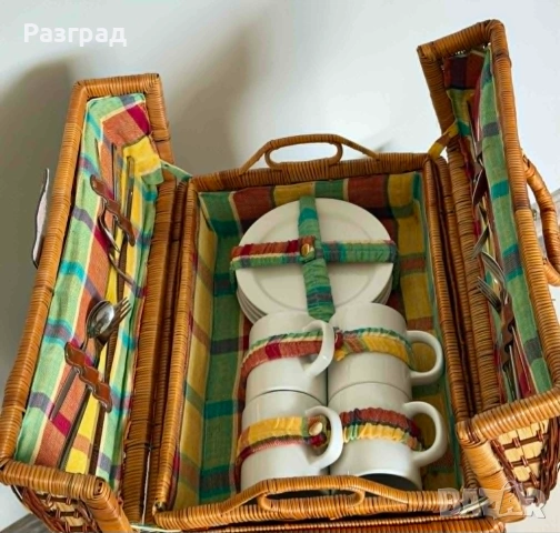 Винтидж пикник кошница, снимка 3 - Къмпинг мебели - 54717958