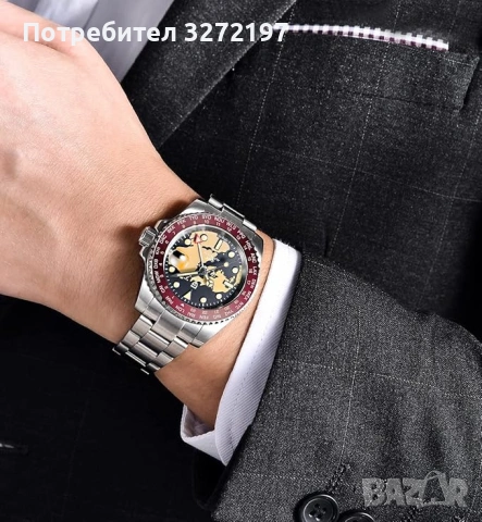 PAGANI DESIGN автоматичен часовник с Японски механизъм SEIKO NH34 GMT,стъкло сапфир,водоустойчив, снимка 2 - Мъжки - 45696273