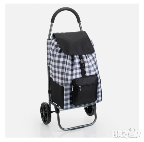 Пазарска количка с колелца, сгъваема, Каре