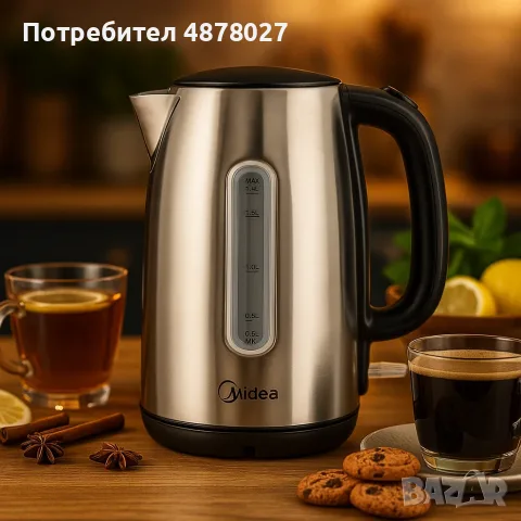 Марка / Модел: Midea MK-17S30D2; Мощност: 1850 – 2200 W; Капацитет: 1,7 литра; Материал: Неръждаема 