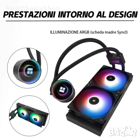 TR-Thermalright Frozen Notte 240 Black ARGB V2 Течен охладител за процесор - Infinite Mirror Light, снимка 11 - Други - 55038646