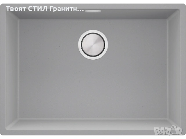 Сив гранитна кухненска мивка за вграждане Лондон 70 XXL 660x470 мм