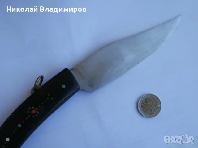 Сойка български голям 34 см. стар от рог джобен нож Габрово ножче, снимка 15 - Ножове - 55337254