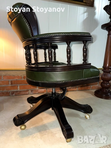 Chesterfield /Честърфийлд Луксозен капитански офис стол, снимка 9 - Столове - 55286389