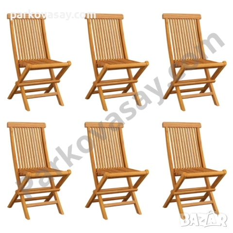 Сгъваеми градински столове тиково дърво масив, снимка 4 - Градински мебели, декорация  - 54163324