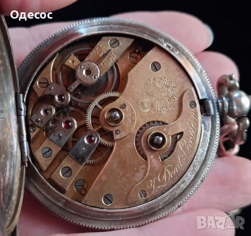 Старинен  Османски сребърен джобен часовник J.Dent. London, снимка 10 - Антикварни и старинни предмети - 54100452