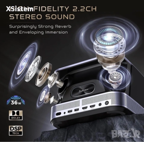 Смарт видеопроектор AURZEN BOOM 3, снимка 2 - Друга електроника - 54306816