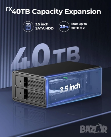 RAID кутия за 2 диска ORICO 9528RU3 – USB 3.0, Алуминий, снимка 5 - Външни хард дискове - 54321603