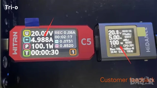 13 в 1 DC 4.5-50V 0-12A Измервател на текущо напрежение, амперметър, волтметър PD3.1, снимка 12 - USB кабели - 54437125