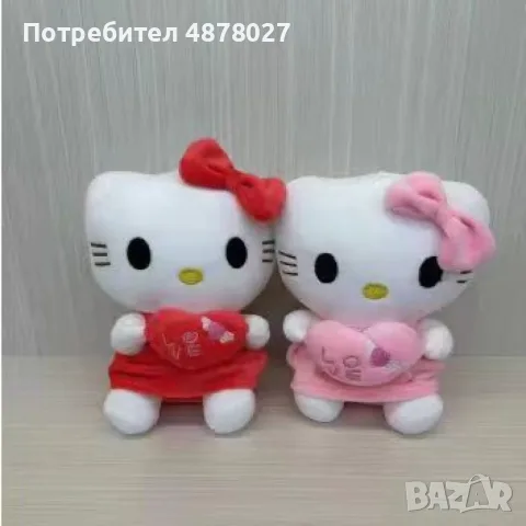 Мека плюшена играчка Hello K i t t y 25 см, снимка 3 - Плюшени играчки - 55538973