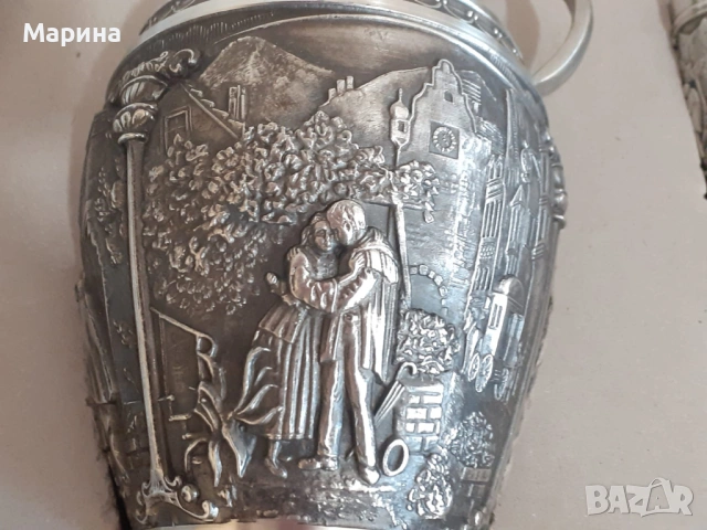 Комплект за ракия от калай Antik*Vintage #71, снимка 4 - Антикварни и старинни предмети - 54523732