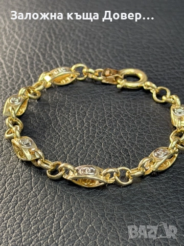 Златна гривна Chanel Шанел 14 карата 585 zlatna grivna  gold , снимка 6 - Гривни - 55450930